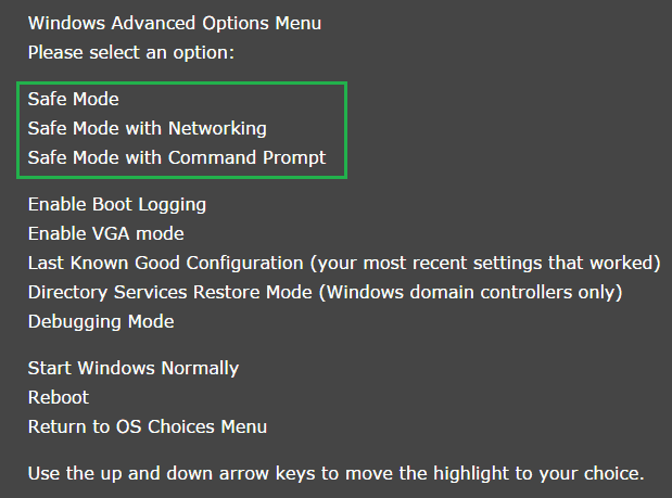 How to get into safe mode