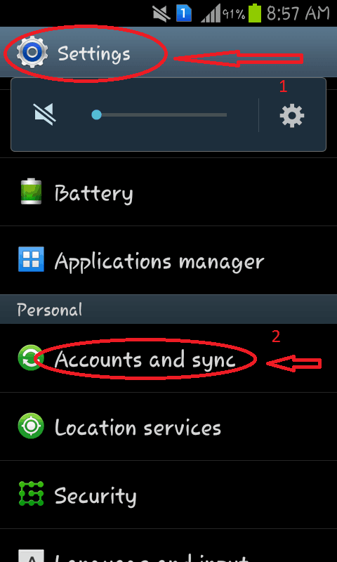 Google account sync error in android