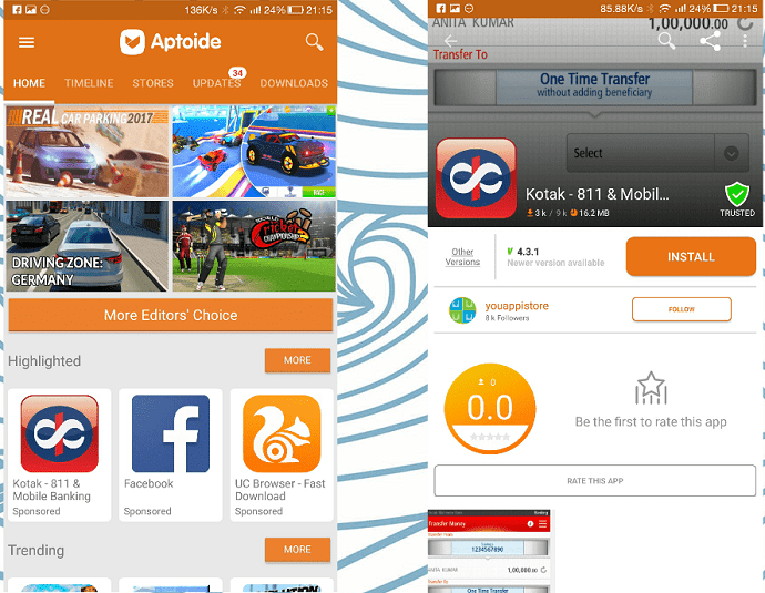 Top 5 List of Free App Stores For Android Whatvwant